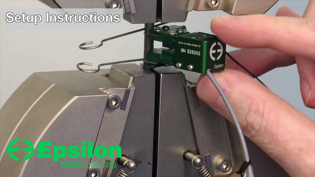 Setup instructions for the Model 3442 low-profile extensometer